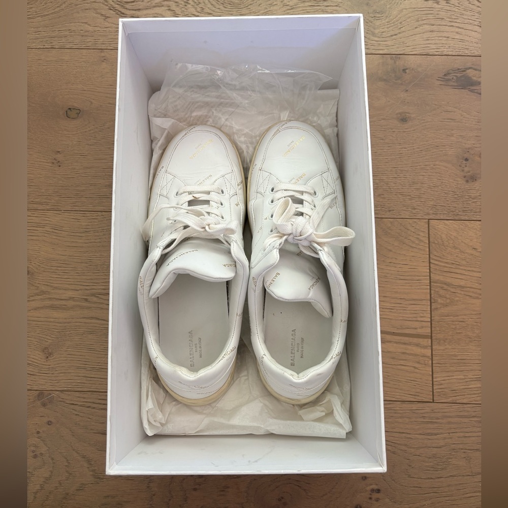 Balenciaga All Over Sneaker Cream White Leather